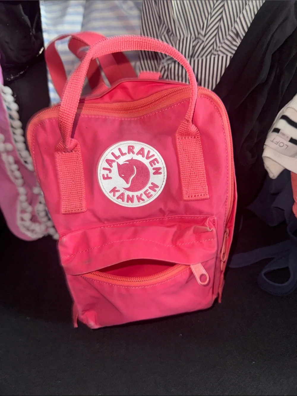 Fjallraven Kanken Mini Backpack in Bright Pink